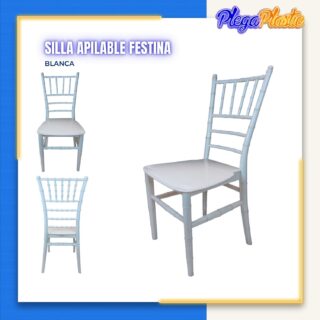 Silla apilable Tiffany Blanca