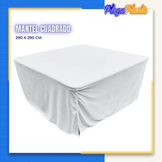 Mantel cuadrado de 290 x 290 cm.