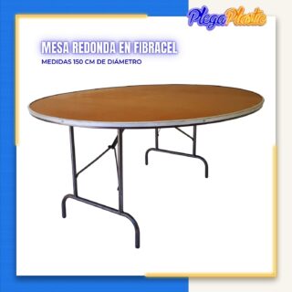 Mesa redonda de 150 cm de diametro cubierta de fibracel