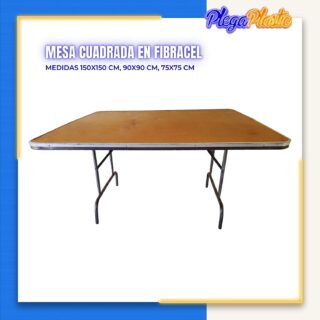 Mesa cuadrada de 150x150cm cubierta de fibra de vidrio