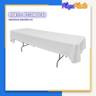 Mantel rectangular 300 x 150 cm.