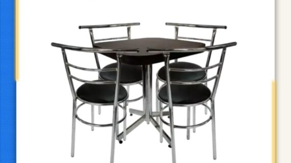Juego de mesa y sillas chabely cromadas